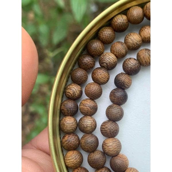 Chuỗi vòng trầm hương 108 hạt mix charm hoa sen chuẩn núi Quảng Nam
