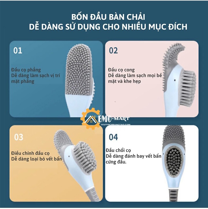BỘ BÀN CHẢI VỆ SINH TOILET HÌNH VỊT BẰNG Slinicon TIỆN DỤNG - CHÀ CỌ TOILET CÓ HỘP ĐỰNG