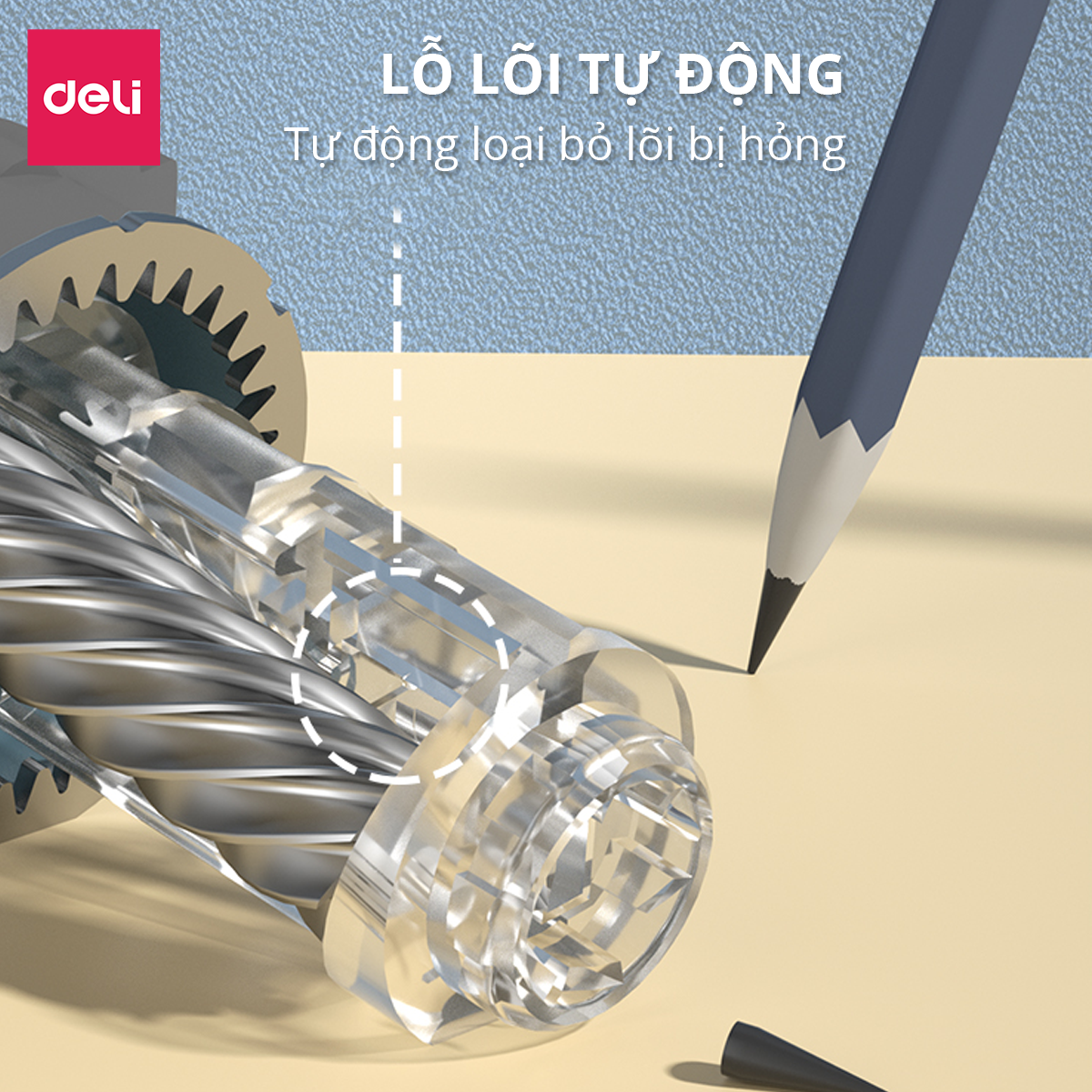 Gọt Bút Chì Điện Tự Động Deli - 1 Chiếc - 502