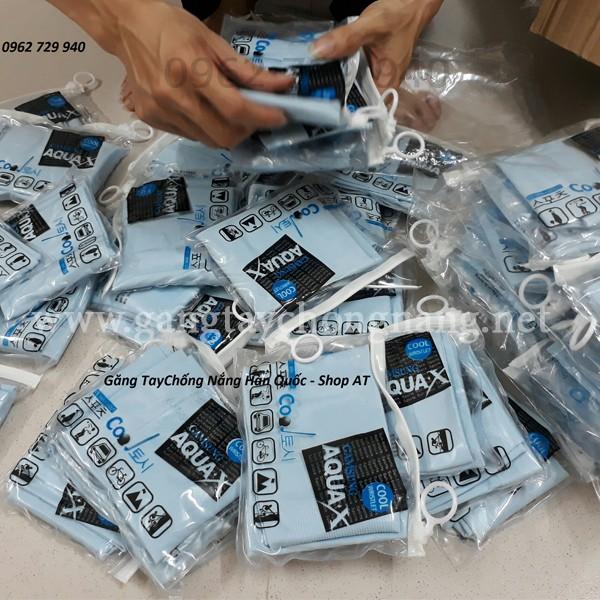 GĂNG TAY CHỐNG NẮNG AQUA-X KHÔNG XỎ NGÓN CHO NAM NỮ MÀU XANH DA TRỜI / CHỐNG TIA UV 95%, CO DÃN THOÁNG MÁT, ÔM TAY, KHÔNG TỤT