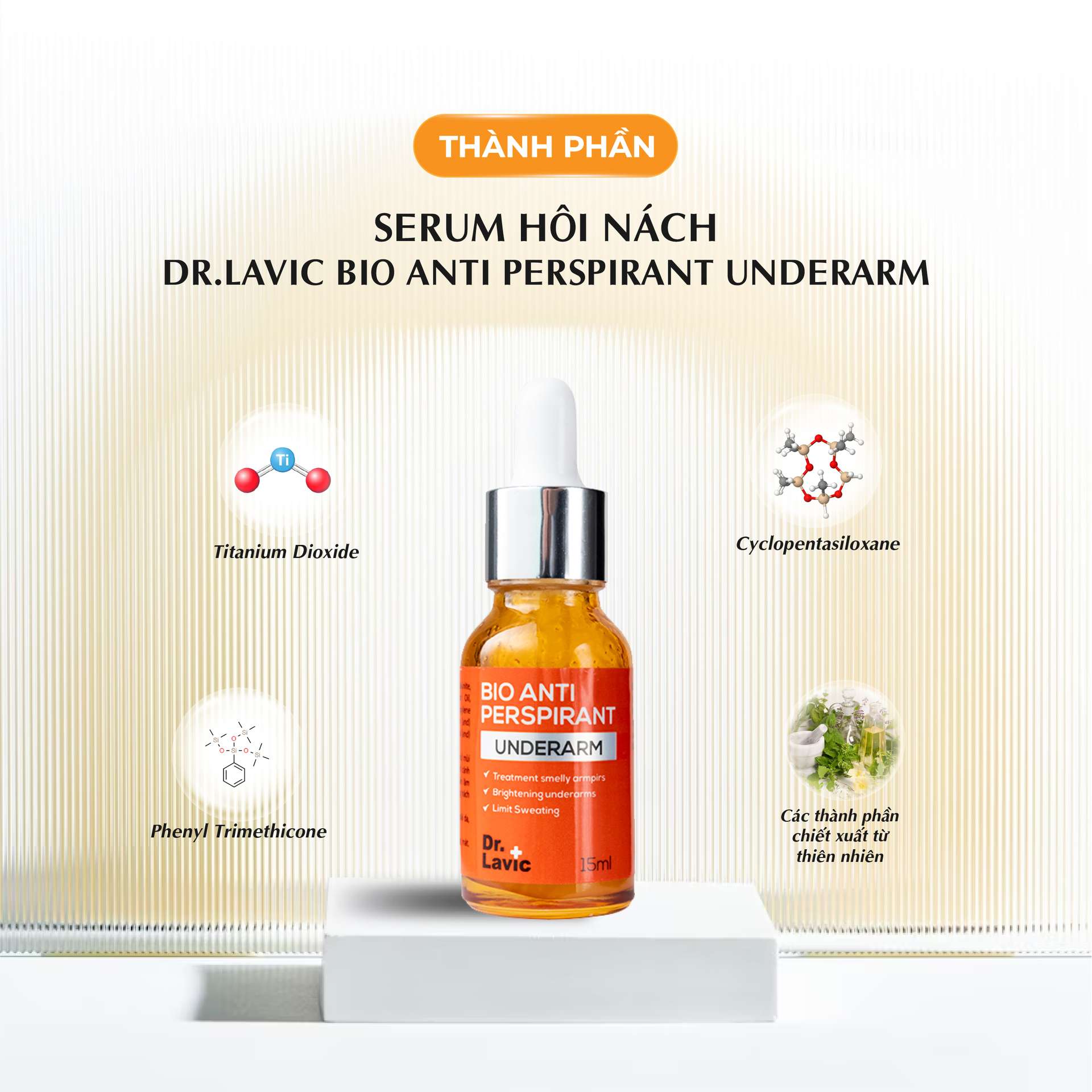 Serum hôi nách Dr.Lavic Bio Anti Perspirant Underarm khử mùi hôi nách hôi chân 15ml DR932