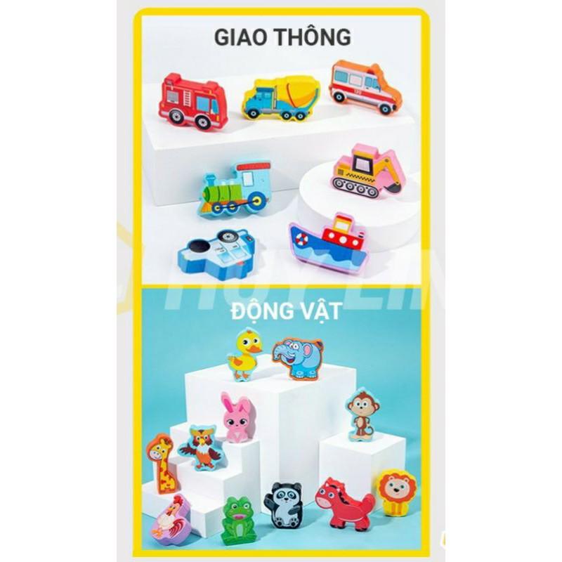 Bộ đồ chơi ghép gỗ sáng tạo Montessori HL793 (5in1)