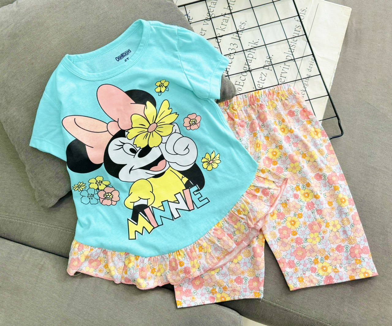 Đồ bộ bé gái, bộ cộc tay mùa hè cho bé gái đi học size 8-25kg chất cotton mềm mịn mát