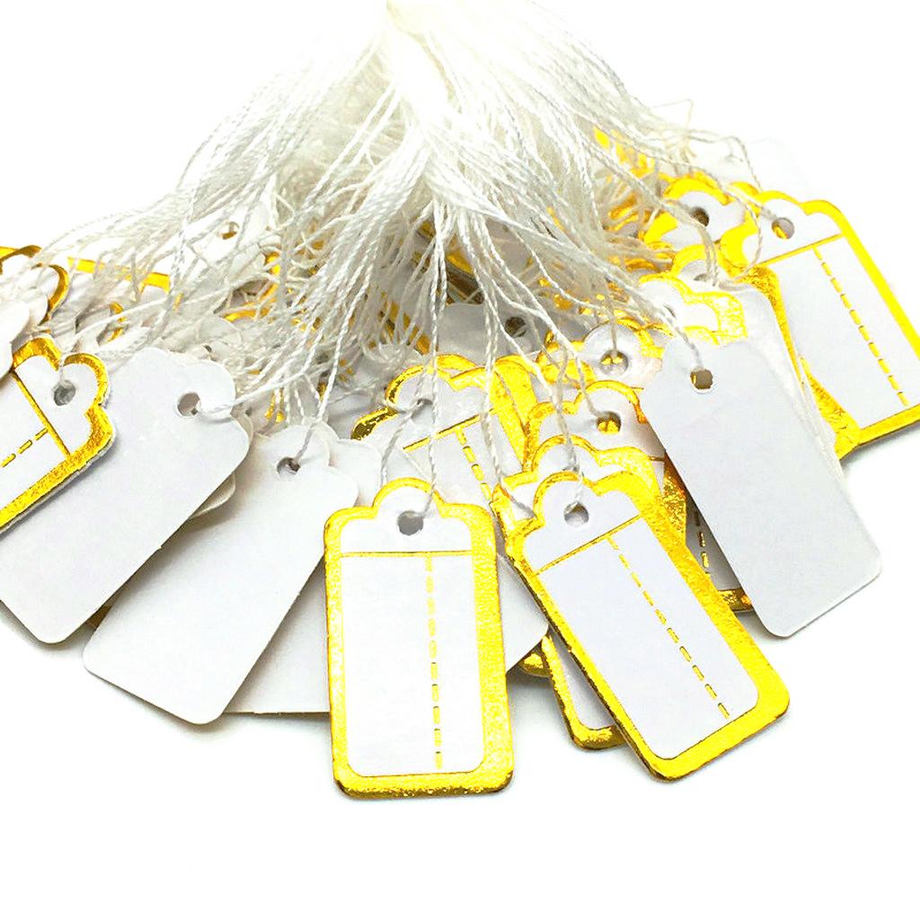 1000X Vàng Edge Phiếu Trắng Thẻ Dây Hãng Trang Sức Giá Quần Áo Thẻ