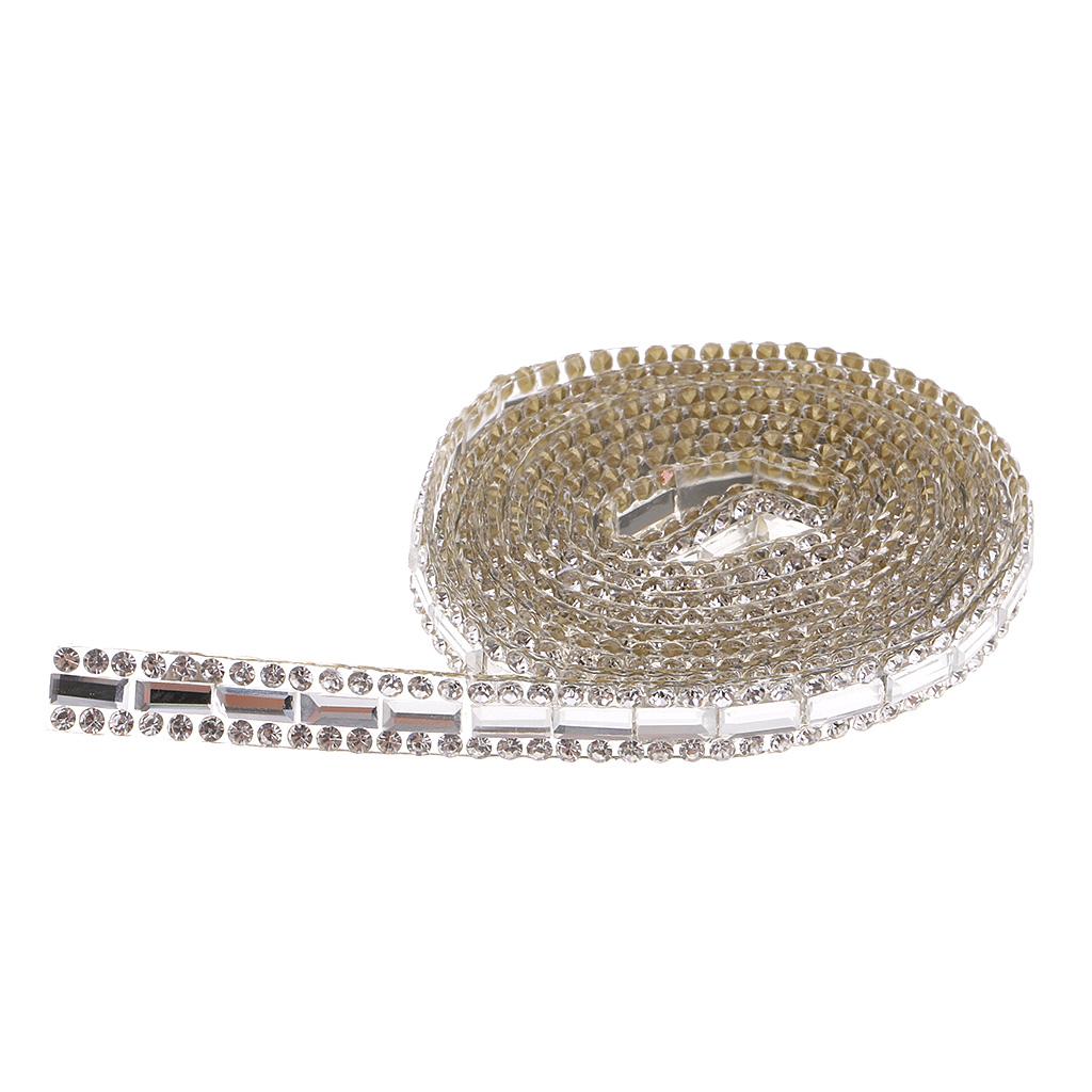 1 Yard Bạc Rhinestone Ribbon Pha Lê May Trim Thủ Công DIY