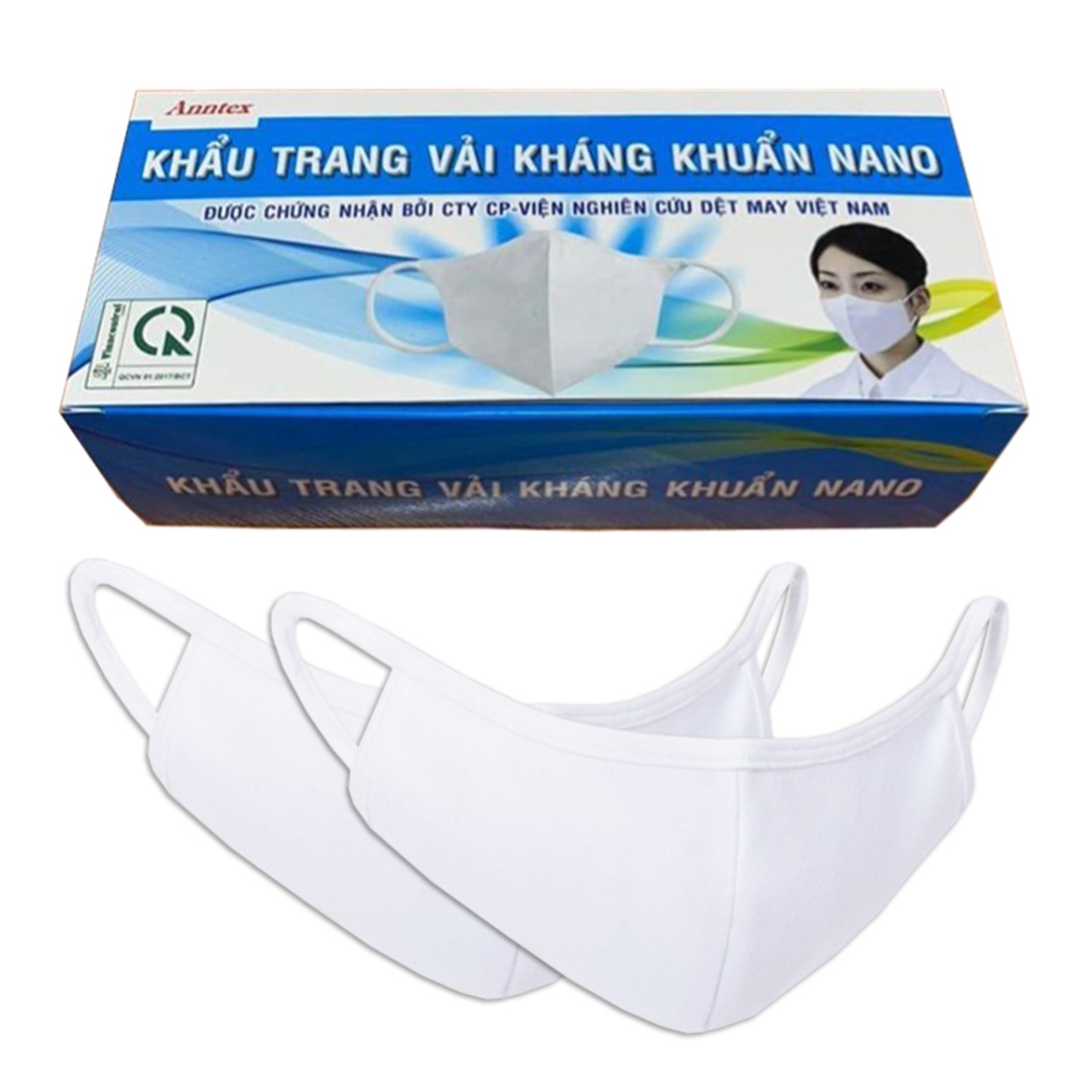 Hộp 20 Khẩu Trang Vải Kháng Khuẩn Nano Anntex