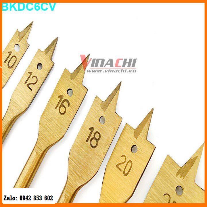 Bộ Khoét Lỗ Đuôi Cá 6 Cái Mạ Đồng - Bộ 6 Mũi Khoét Lỗ Gỗ Vinachi Chuyên Dùng Để Khoét Bản Lề Bật, Khoét Ổ Khóa Tủ.