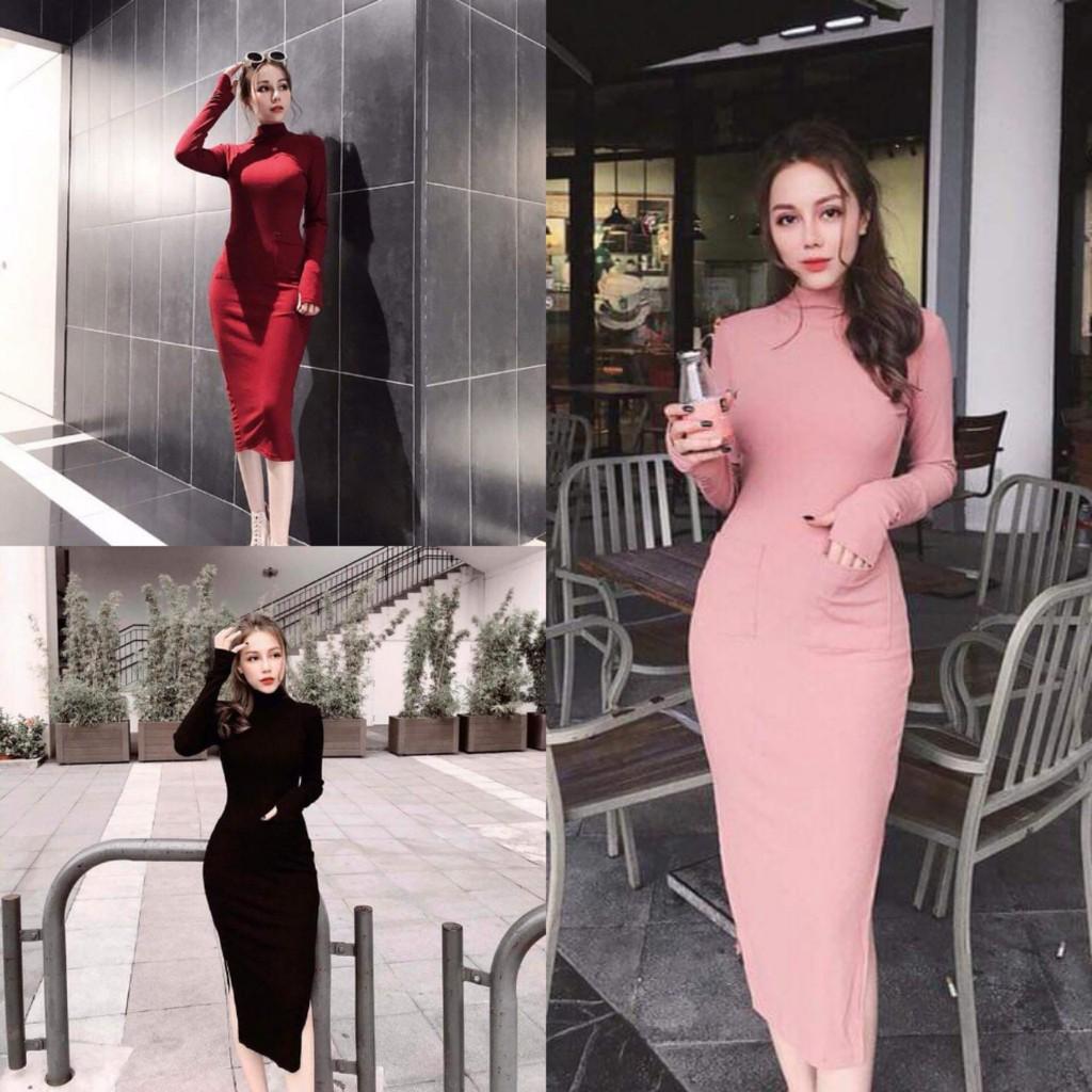 ĐẦM ÔM DÁNG DÀI XẺ TÀ 2 TÚI