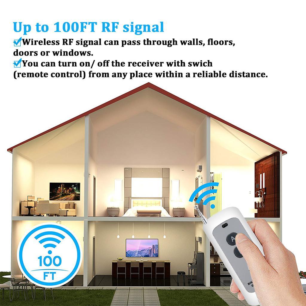 2x 1000M DC12V 433MHz 10A 1 CH RF Relay Smart Wireless Remote Control Switch