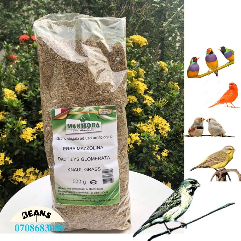 Hạt cỏ knaul cho chim nhỏ như 7 màu, manh manh, yến hót, yến phụng, parrotlet gói nguyên seal 500g