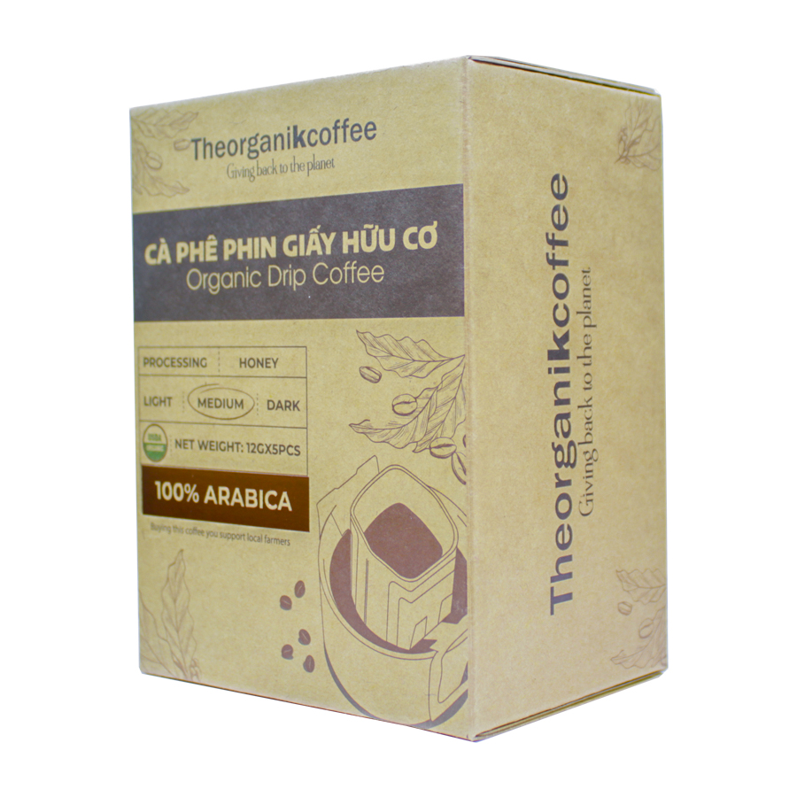 Cà phê Arabica hữu cơ phin giấy - 5 pcs/hộp