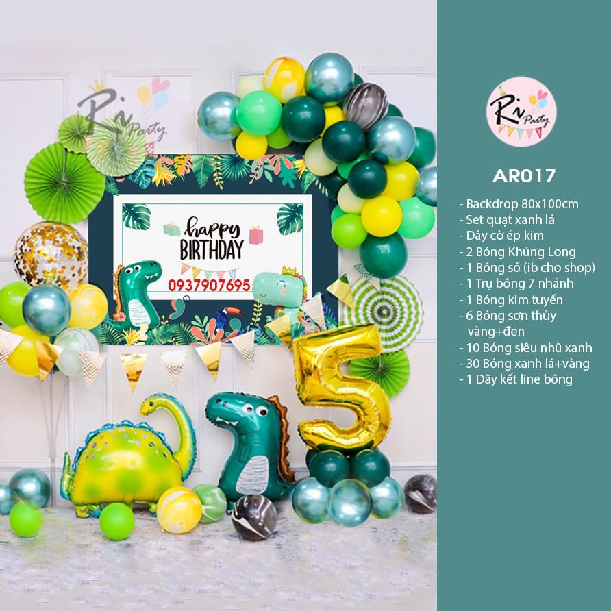 Set trang trí sinh nhật Khủng Long Siêu Yêu, Sinh nhật bé trai AR017