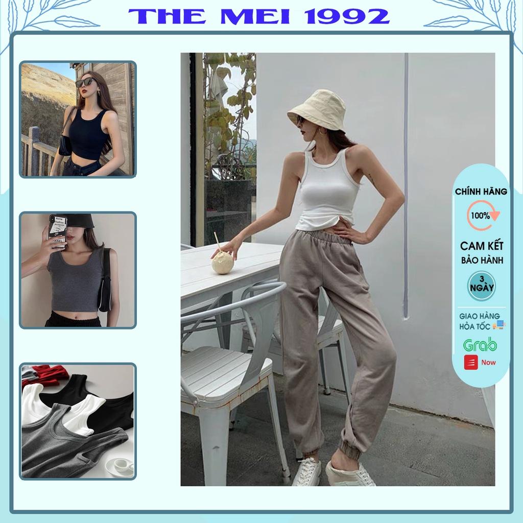 Áo ba lỗ nữ THE MEI 1992 cao cấp - Áo ba lỗ dáng ôm sát nách màu trơn basic chất liệu cotton mềm mịn thoáng mát 2022