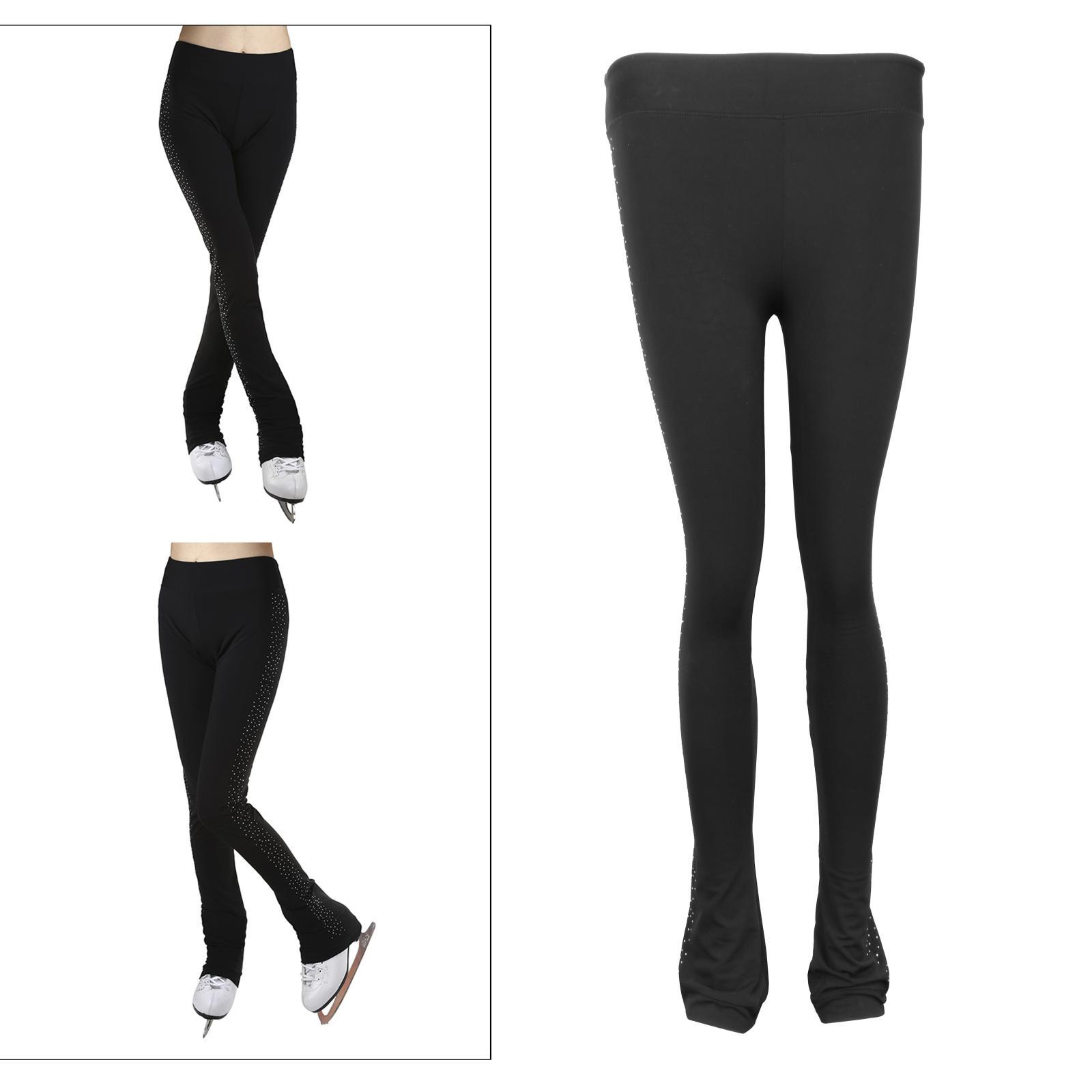 Figure Ice Figure Skating Polar Fleece Warm Pants Sportswear - Black