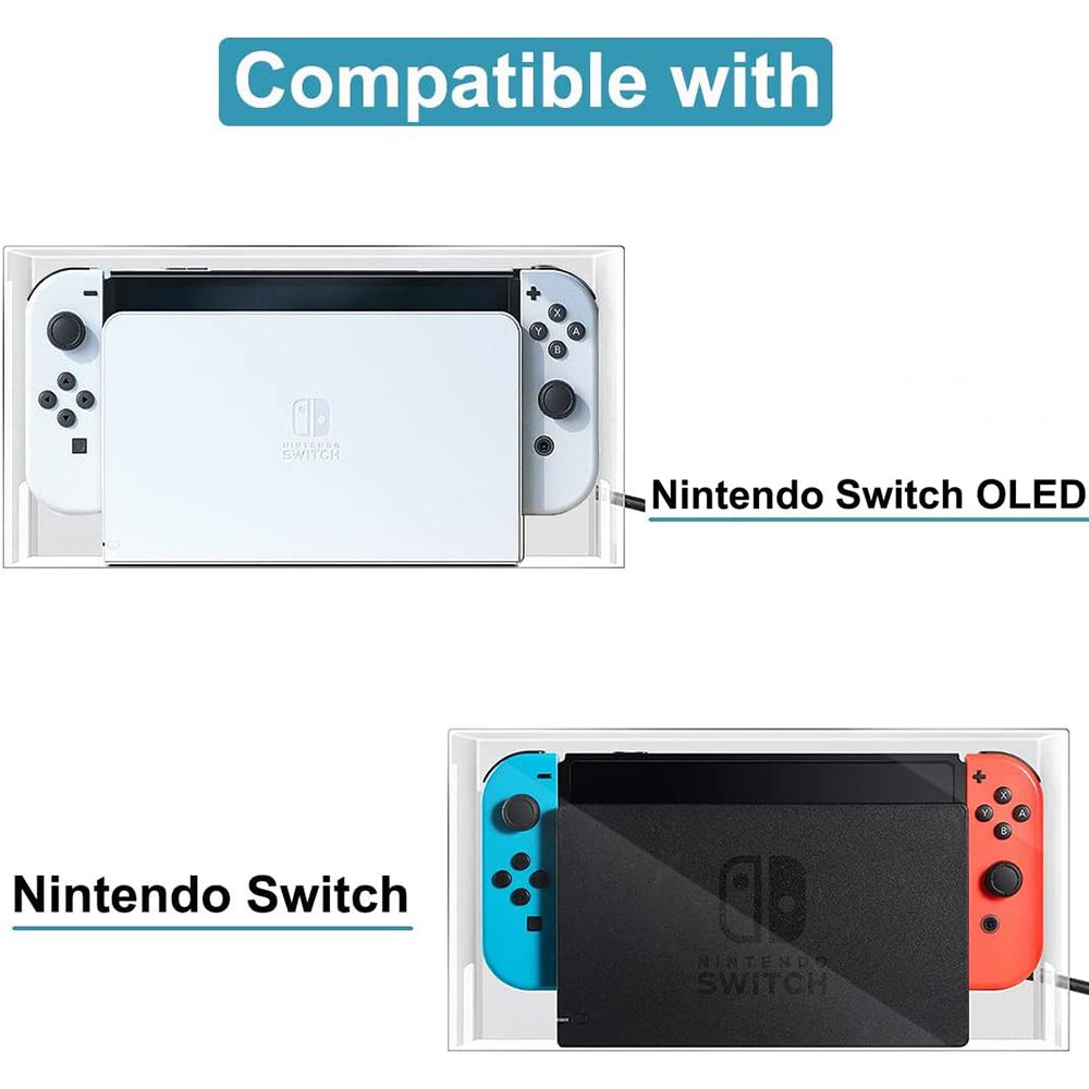 Tấm che bụi hoạt hình Tương thích với Nintendo Switch/Switch OLED TV Dock Stand Chống thấm nước Vỏ acrylic chống trầy xước Hộp hiển thị Màu sắc: Loại 1