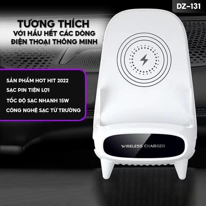 Đế Sạc Không Dây Kiêm Giá Đỡ Điện Thoại Công Suất 15w Sạc Nhanh Đầy Pin Trong Vòng 2 Giờ DZ-131