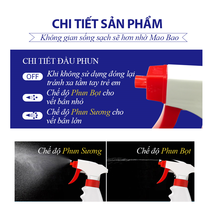 Nước Tẩy Đa Năng Kháng Khuẩn Mao Bao 600ml