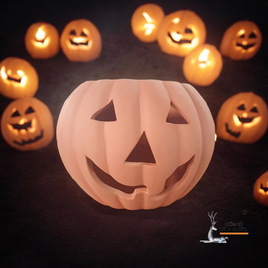 Bí Ngô Halloween Size Nhỏ 20x20x15cm - Tượng Decor Sự Kiện, Lễ Hội, Halloween