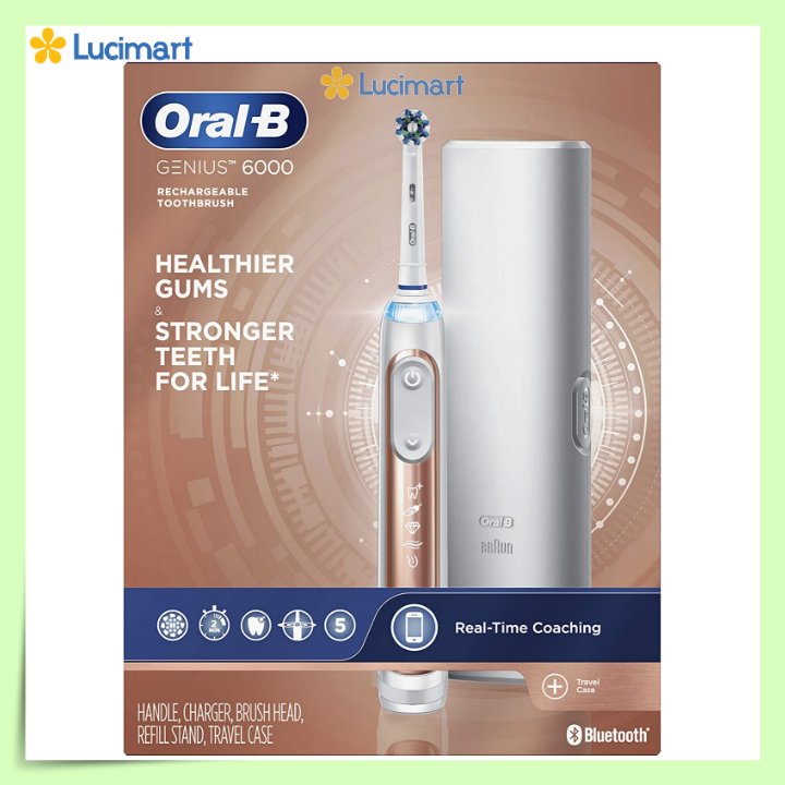 Bàn Chải Đánh Răng Điện Oral-B Pro 6000 Smart Series, Oral B Electric Toothbrush, Ngừa Sâu Răng Hiệu Quả, Nhập Đức, Hàng Chính Hãng