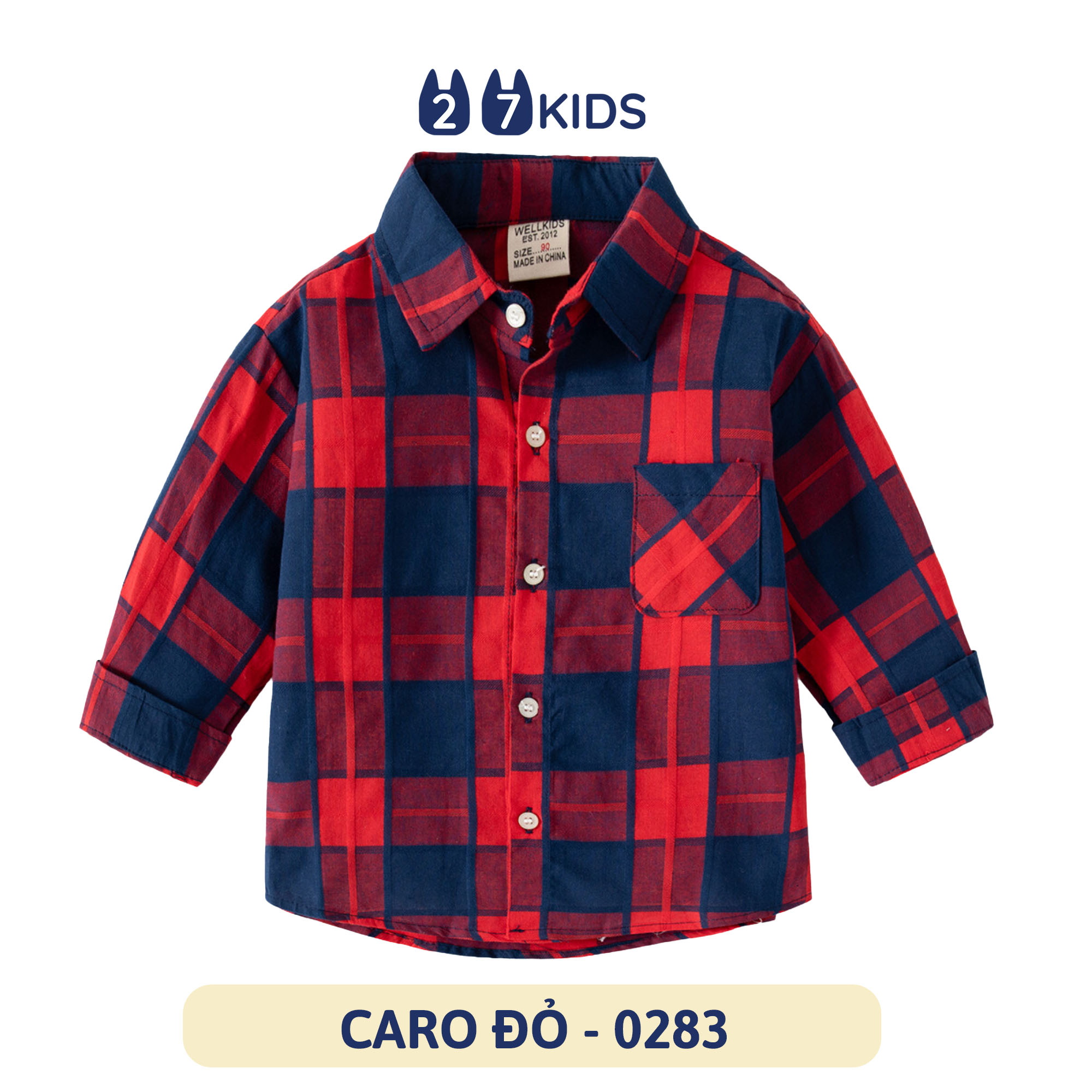 Áo sơ mi jean bé trai dài tay 27Kids WELLKIDS áo bò mềm cổ bẻ đi học nam cho trẻ từ 2-8 tuổi BLSH5