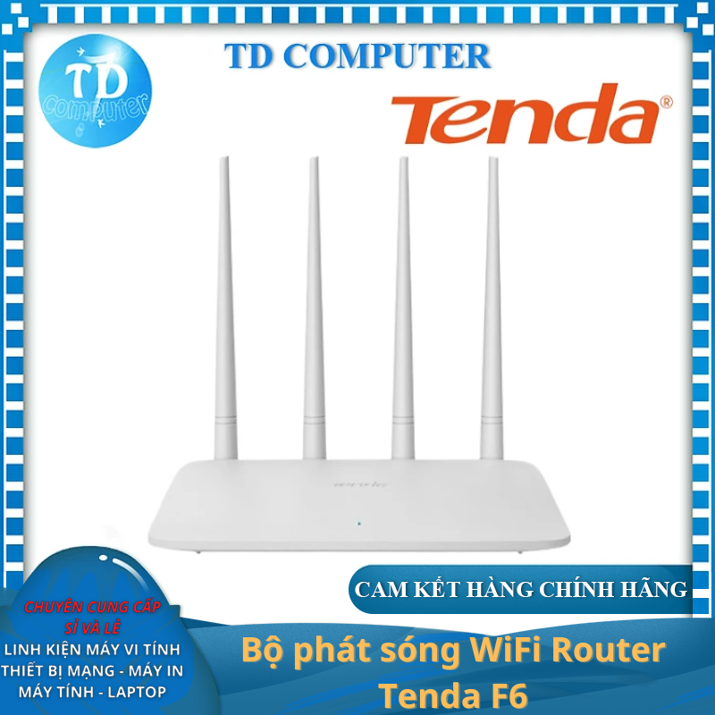 Bộ phát WiFi Tenda F6 ~ 4 angten 5dBi chuẩn N 300Mb/s - Hàng chính hãng MICROSUN phân phối