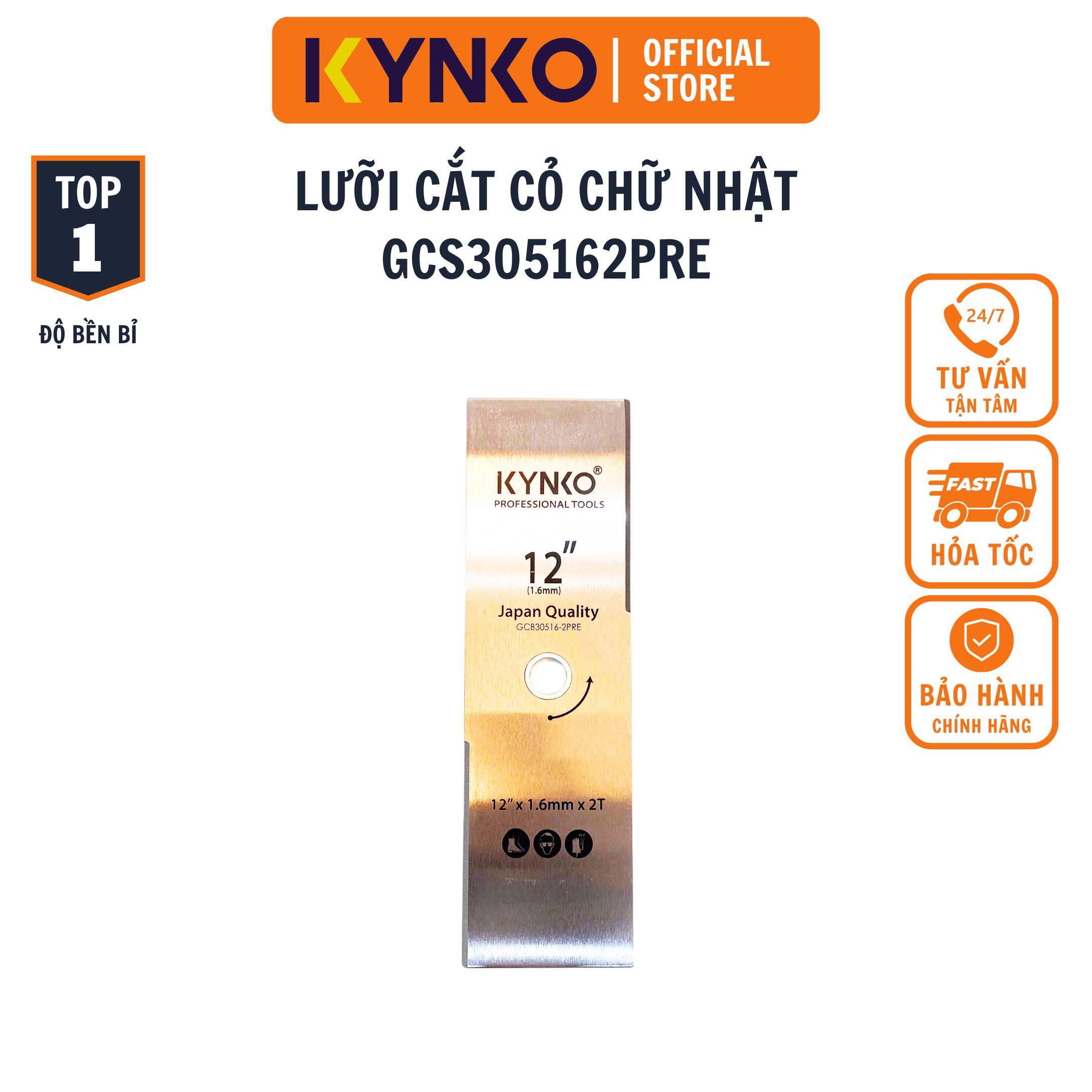 Lưỡi cắt cỏ chữ nhật KYNKO- 305MM GCS305162PRE chính hãng siêu sắc siêu bền