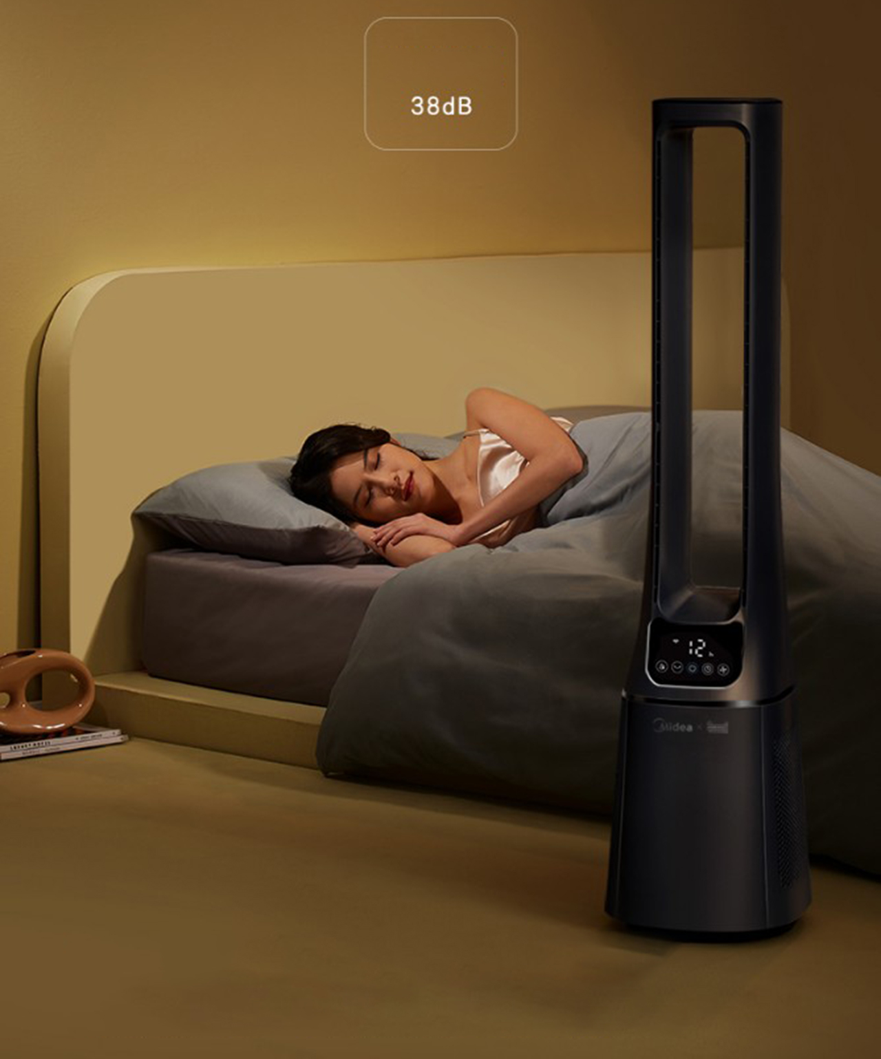 Quạt Không Cánh MIDEA AMS150E-TM Nhận Diện Điều Khiển Gió AI Tự Động Độ Gió, Lọc Ion Khử Trùng SPI Và Làm Sạch Không Khí, Góc Quay 60 Độ, Kết Nối App - Hàng Nhập Khẩu