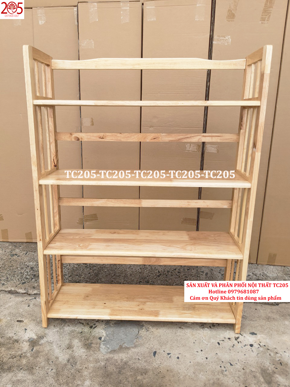Kệ Sách Đứng 4 Tầng Phương Lâm - Màu Tự Nhiên