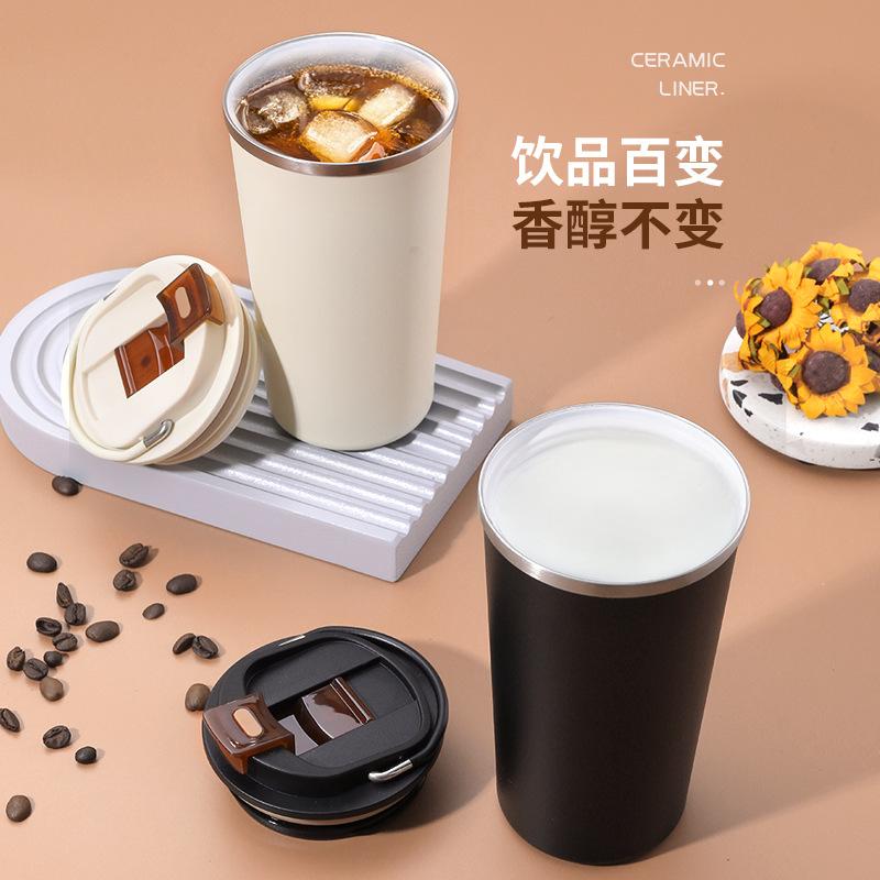 Giá thấp nhất sứ lót cốc cà phê văn phòng kinh doanh nam nữ sinh viên cốc nước ẩn tay cầm di động uống trực tiếp cốc cách nhiệt