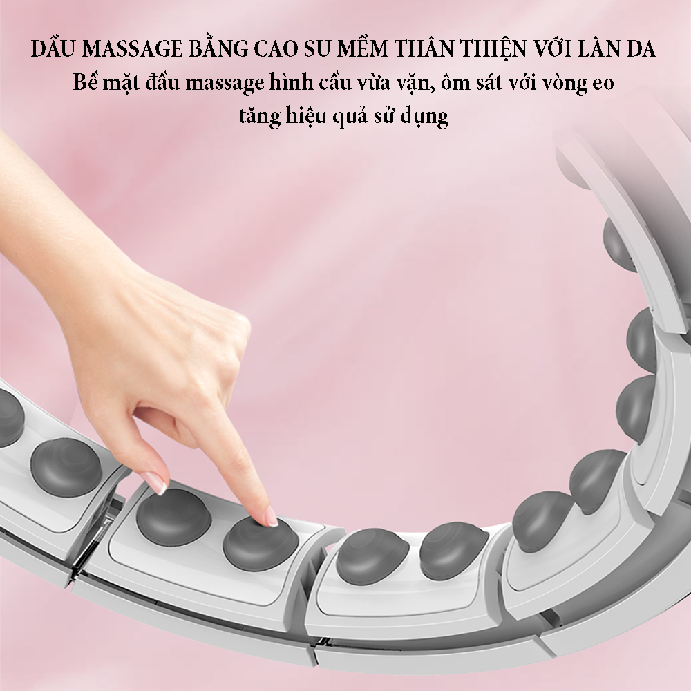 Vòng lắc eo thông minh với đầu massage từ tính có màn hình led đếm số lần, số vòng quay, lượng calo tiêu thụ, điều chỉnh kích cỡ theo cân nặng