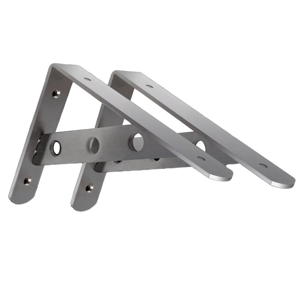 2pcs Stainless Steel Heavy Duty Shelf Bracket Corner Brace Support Fastener Wall Hanging Shelve Support Bracket