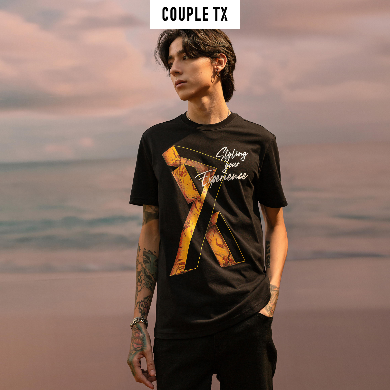 Áo Thun Nam Nữ In Slogan &amp;amp; Logo 3D Couple TX TS 148