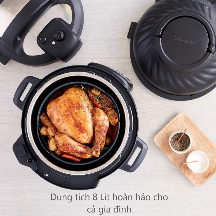 [ Hàng chính hãng Instant Pot ] Bộ nồi áp suất điện đa dụng Instant Pot Duo Crisp 11 trong 1, dung tích 8 lít (11 in 1, 8L) Tích hợp nồi chiên không dầu