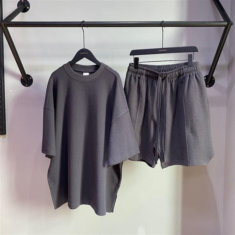 Set bộ Unisex Cotton nam nữ (quần short+áo phông) chất cotton tổ ong Hive cao cấp, quần đùi, áo unisex tay lỡ, basic