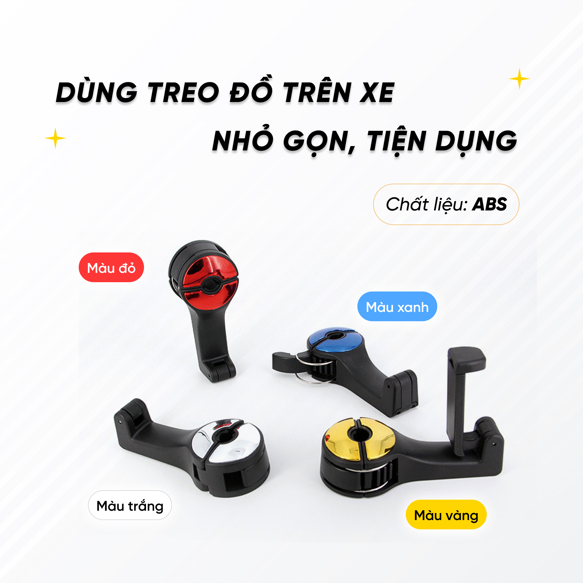 Móc treo ô tô thông minh, móc treo đồ sau ghế đa năng [MÀU NGẪU NHIÊN]