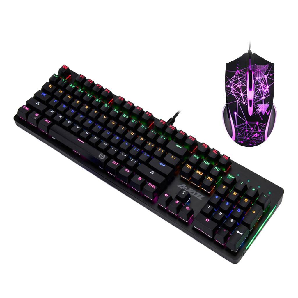 Gaming Keyboard and Mouse Combo Wired Lights Keypad Adjustable DPI Mice