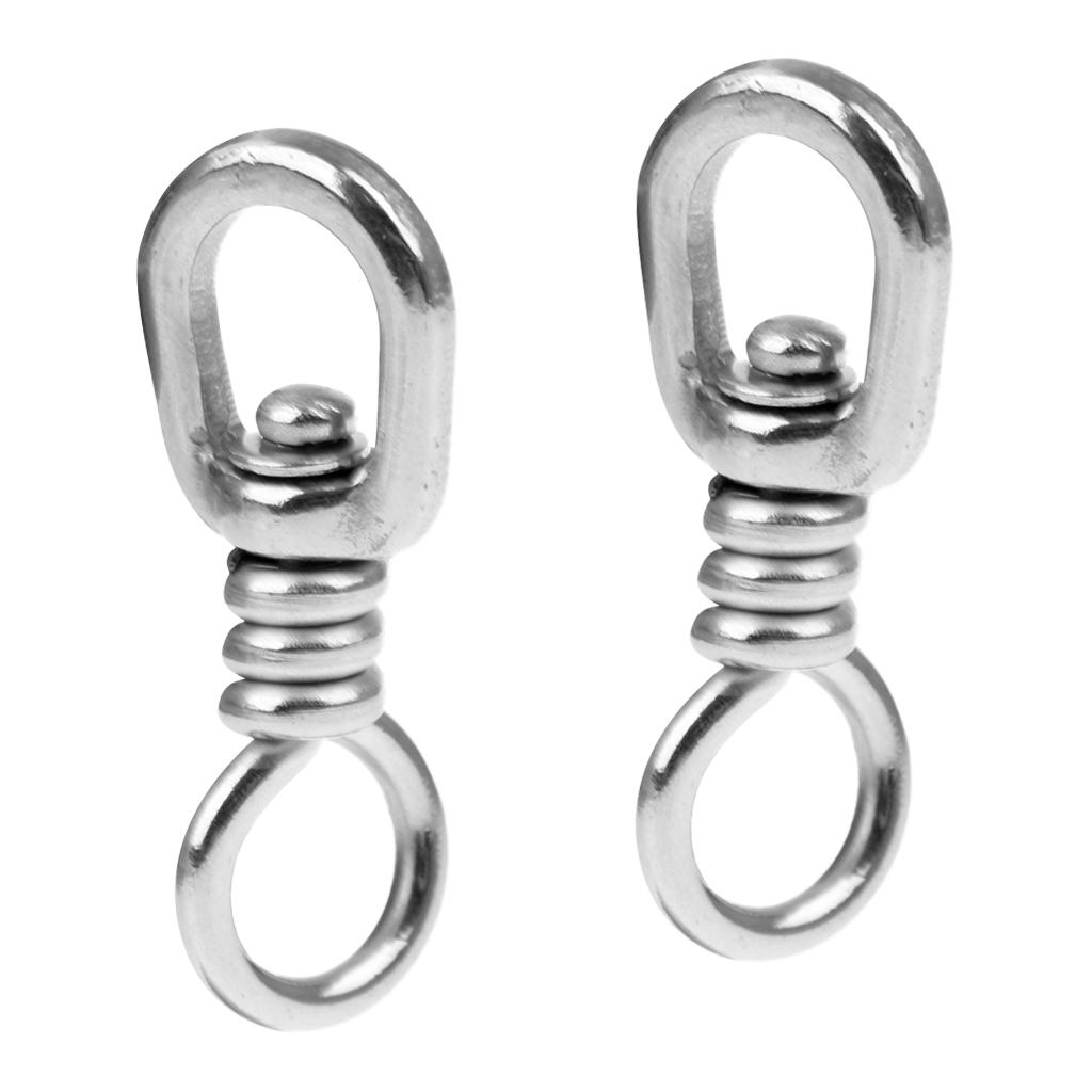 2Pcs Heavy Duty Fishing Swivels Solid Rings Hook Lures Connectors Tackle 5#