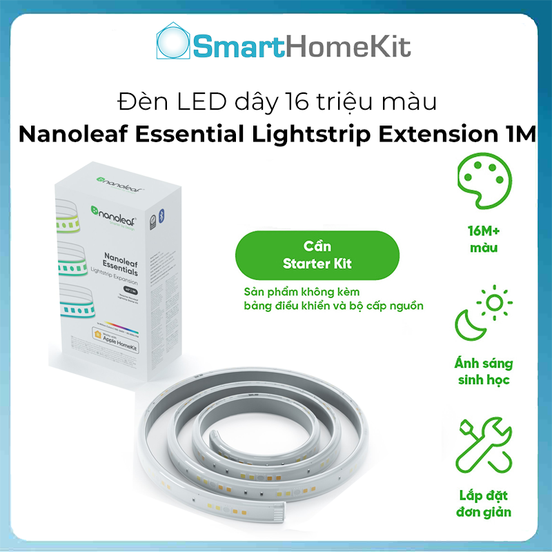 Đèn LED dây thông minh Nanoleaf Essentials Lightstrip Expansion 1M - Hàng Chính Hãng