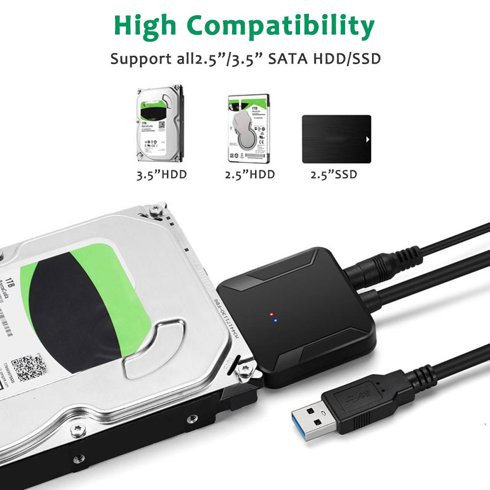 USB 3.0 to SATA Hard Drive Converter Cable Compatible with 2.5'' 3.5'' HDD SSD