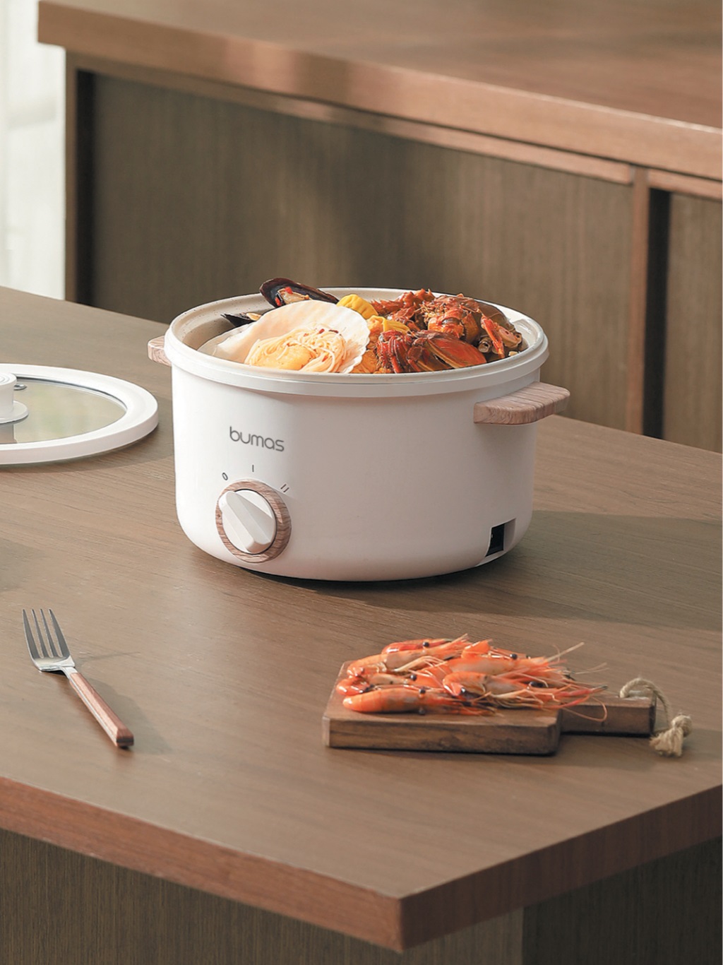 Nồi điện đa năng Sothing Bumas K02, dung tích 2,5L công suất 700w, chống dính, dùng nấu nướng chiên xào- Hàng chính hãng