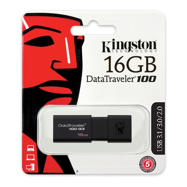 USB 16GB 3.0 Kingston DataTraveler DT100G3 - Hàng Chính Hãng