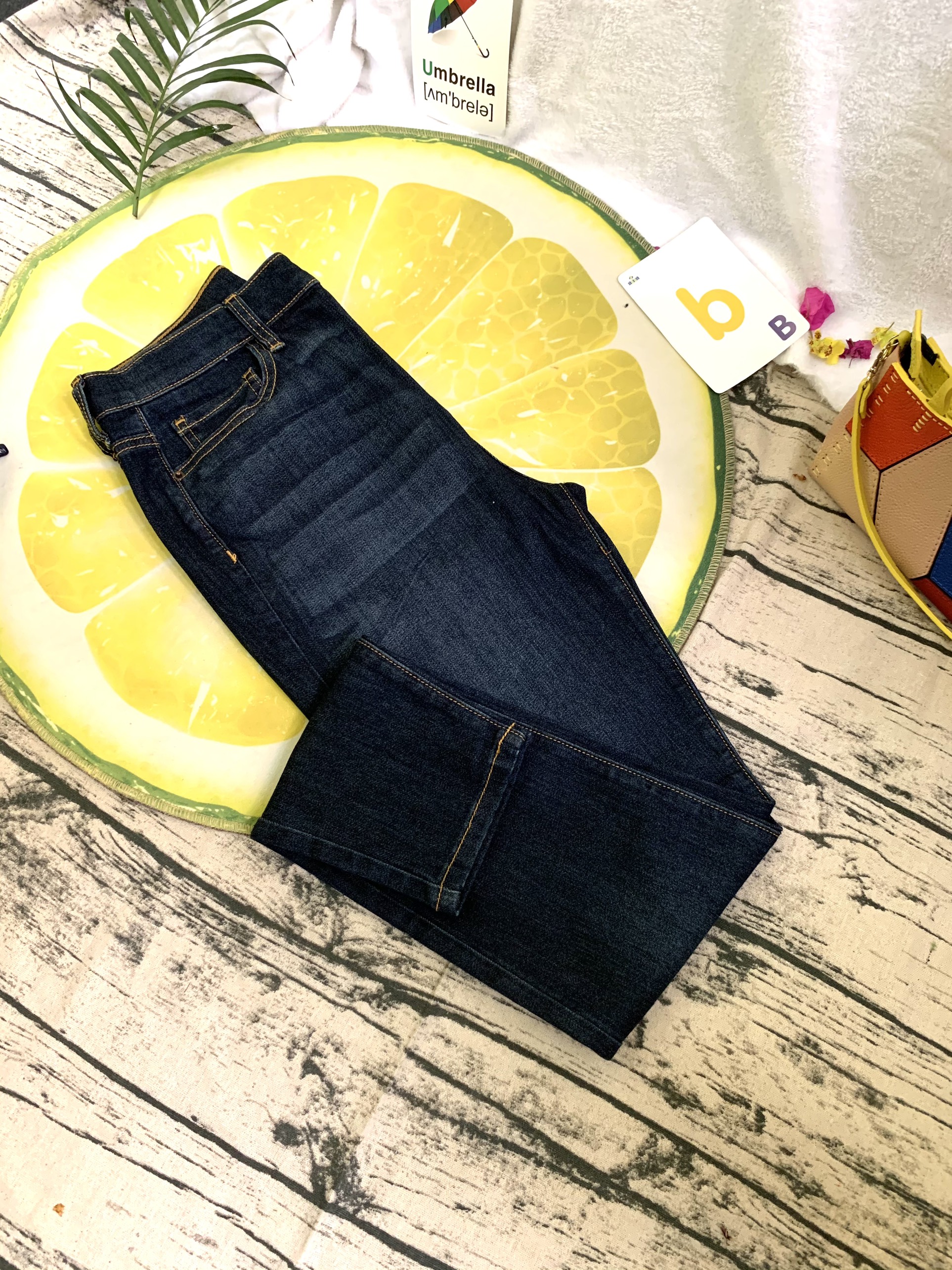 Quần jeans denim bigsize chần chỉ nổi