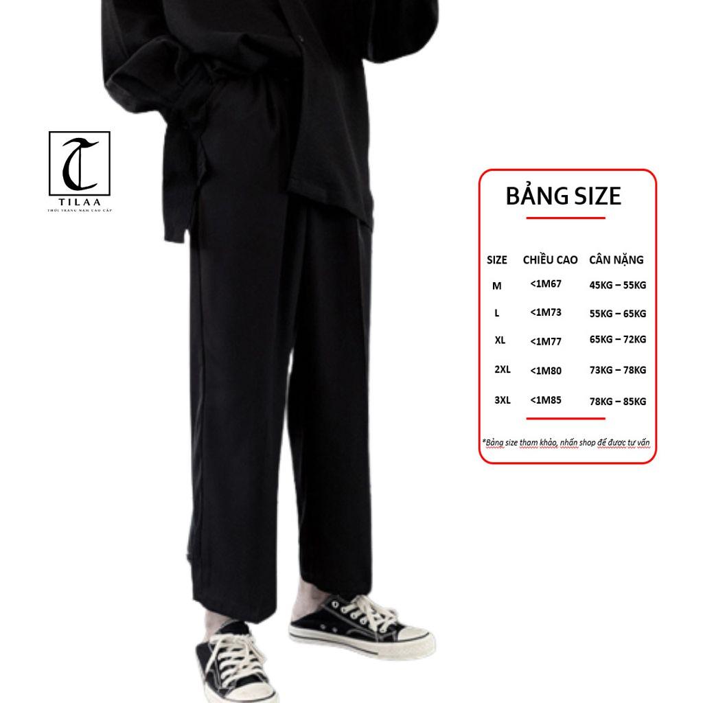 Quần vải nam cao cấp Hàn Quốc TILAA FASHION dáng rộng form nam nữ hot 2021 QS01