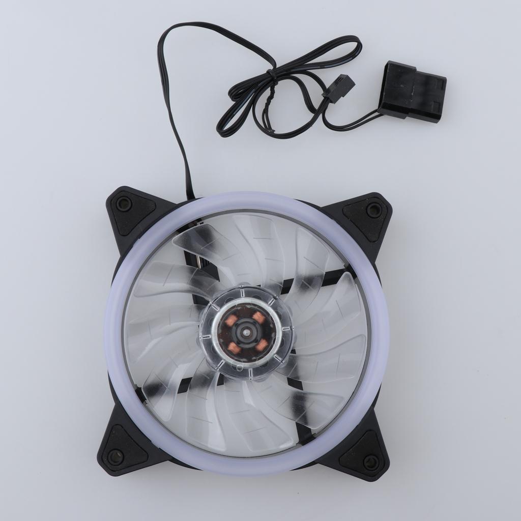 5-Piece LED Computer Case Cooling Fan 120mm 4-Pin 3-Pin 1100RPM 12V