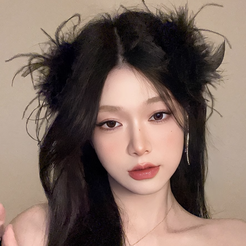 Kẹp tóc lông vũ thiếu nữ dịu dàng mùa xuân