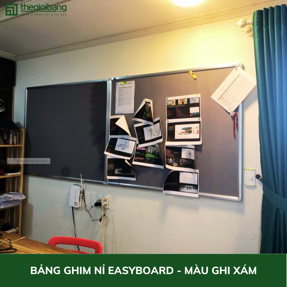 Bảng Ghim Nỉ Easyboard Tân Hà - KT 60x80cm - Bề Mặt Vải Nỉ Nhiều Màu - Tặng Phụ Kiện