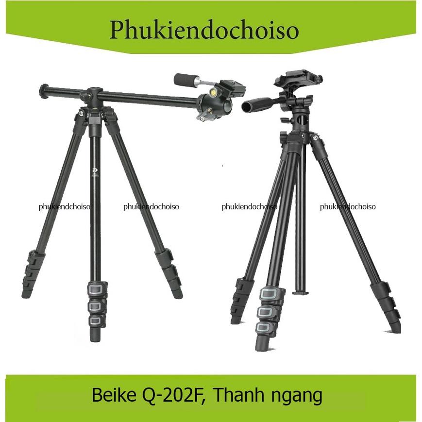 Chân máy ảnh tripod Beike Q-202F, Thanh ngang - Hàng chính hãng