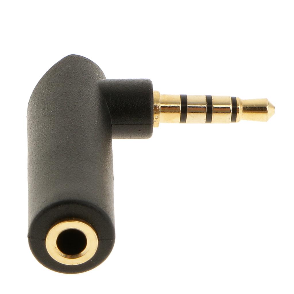 3.5mm Male to Female Audio Adapter Right Angled Plug Converter 4 Poles