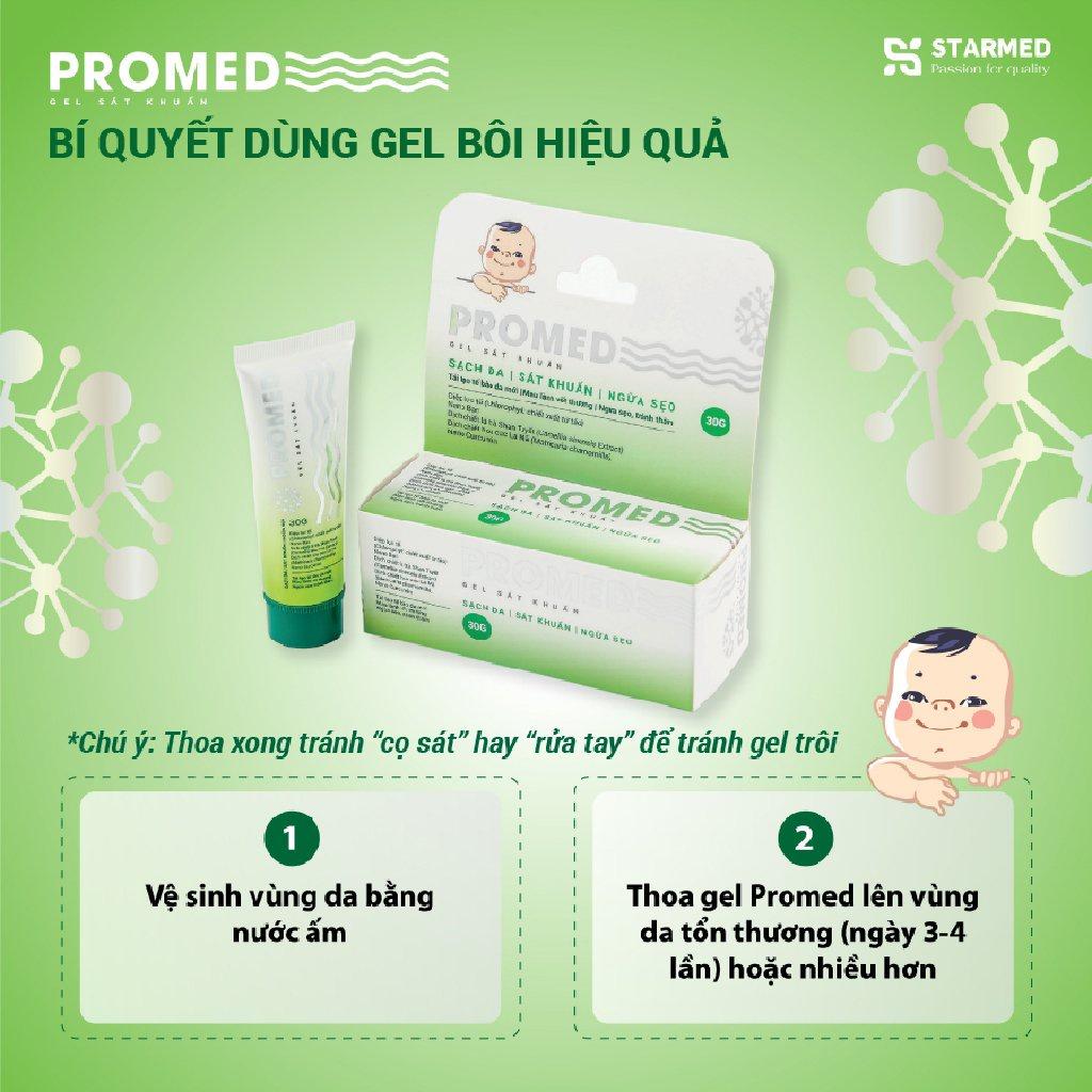 Gel Sát Khuẩn PROMED Kem Bôi Hăm Tã, Côn Trùng Đốt, Ngừa Sẹo An Toàn Cho Bé Hộp 30g