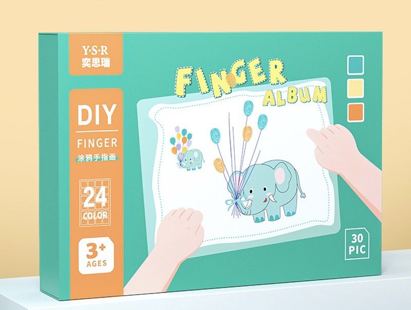 Hộp Màu Vân Tay 24 màu DIY Finger